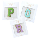 Canvas Jewelry CJ 23785P Stuck on You Large Chenille Glitter Varsity Letter Patch