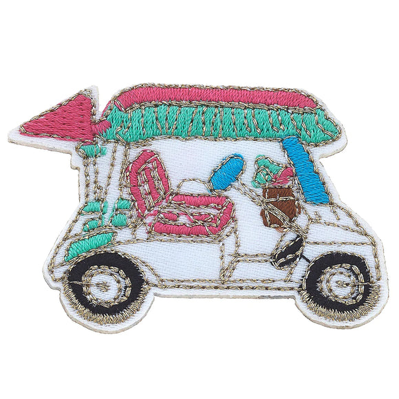 Canvas Jewelry CJ 23808P-PK Stuck on You Small Golf Cart Patch in Pink & Green
