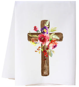 Southern Sisters Home SSH 22FSTWC Wood Cross Flour Sack Towel