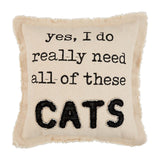 Mud Pie MP 41600510 Cat Canvas Pillow