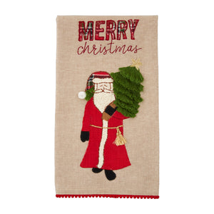 Mud Pie MP 41500233 Embroidered Christmas Towel