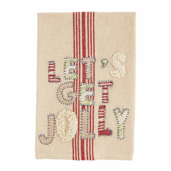 Mud Pie MP 41500250 Christmas Stripe Applique Towels