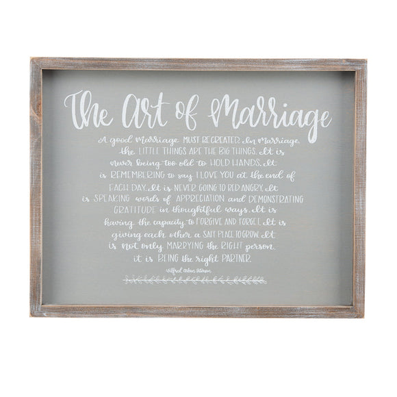 Glory Haus GH 35101715 Art of Marriage Framed Board