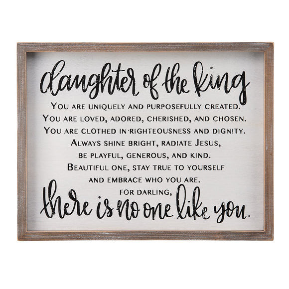 Glory Haus GH 35101717 Daughter of the King Framed Board