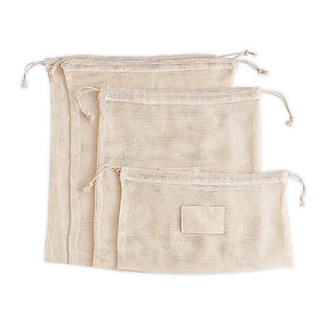 Boon Supply BS 43900 Set of 3 Mesh Drawstring Produce Bags