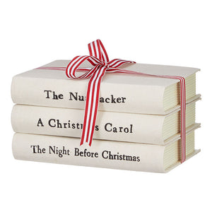 Raz Imports RZ 3916332 8" Cream Stacked ChristmasBooks