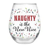 Evergreen Enterprises Inc. EE 3SL225C Stemless Wine Glass w/Gift Box, Naughty is the New Nice - 17 oz