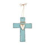 Mud Pie MP 40030225 Heart Stoneware Cross