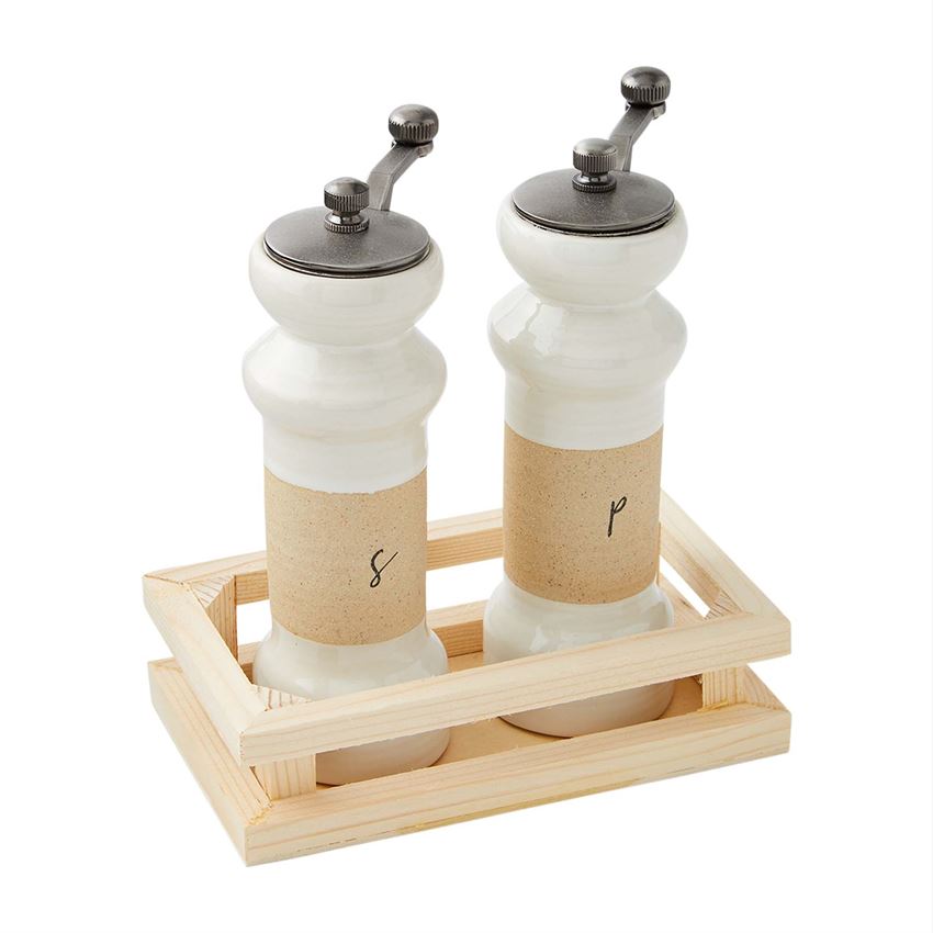 Mud Pie Stoneware Salt & Pepper Grinder