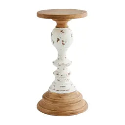 Mud Pie MP 40960029 Wooden Rustic Candlestick