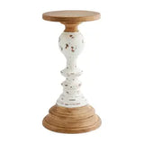 Mud Pie MP 40960029 Wooden Rustic Candlestick