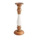 Mud Pie MP 40960030 Wood & Enamel Candlesticks