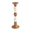 Mud Pie MP 40960030 Wood & Enamel Candlesticks