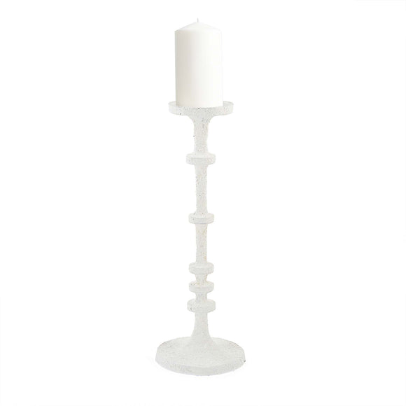 Mud Pie MP 40960032 White Metal Candlesticks