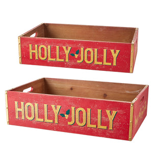 Raz Imports RZ 4112319 Holly Jolly Crate