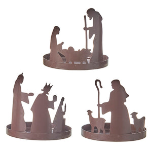 Raz Imports RZ 4116110 3.75" Nativity Silhouette Candle Holder