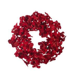 Raz Imports RZ 4160807 7" Red Glittered Floral Candle Ring