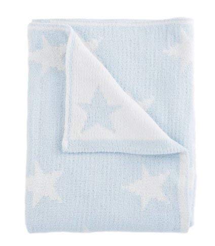 Mud Pie MP 11000031 Blue Chenille Blanket with Stars