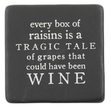 Mud Pie MP 42500157R Raisins Funny Wine Coasters