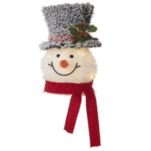 Raz Imports RZ 4255800 18.75 Flocked Tinsel Lighted Snowman Head