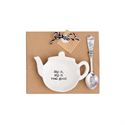 Mud Pie MP 42600444xx Tea Pot Spoon Rest Set