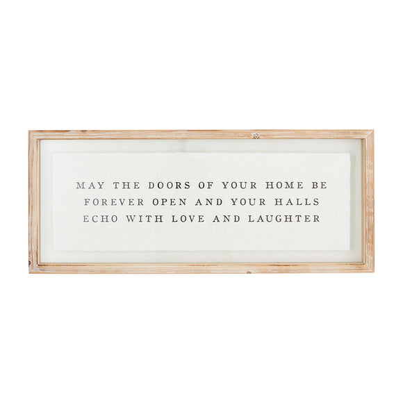 Mud Pie MP 43400141 May the Doors Framed Glass Plaque