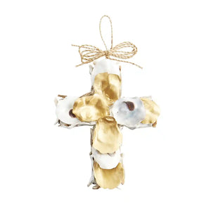 Mud Pie MP 46700040R Gold Raw Oyster Cross Ornament