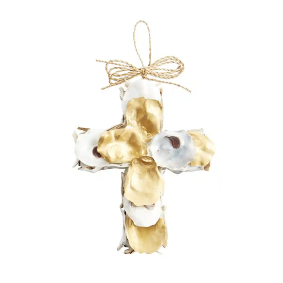 Mud Pie MP 46700040R Gold Raw Oyster Cross Ornament