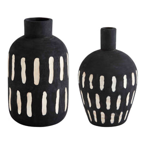 Mud Pie MP 47700345 Carved Black Wood Pot