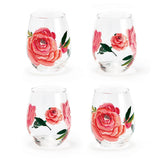 Two's Company TC 52620 Roses Wine Glasses