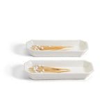 Two's Company TC 53443 Hampton Set of 2 Corn Dishes w/Bamboo Corn Holders