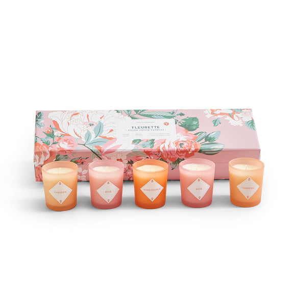 Two's Company TC 53468 Fleurette Set of 5 Scented Candles in Gift Box