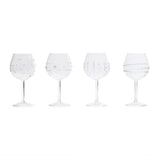 Two's Company TC 53667-20 Verre Wine Glasses w/4 Designs