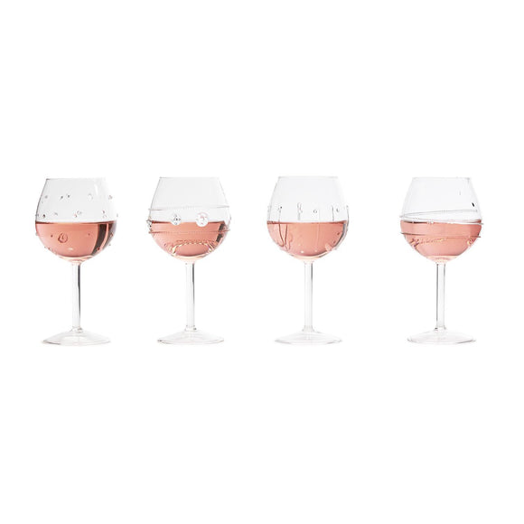 Two's Company TC 53667-20 Verre Wine Glasses w/4 Designs