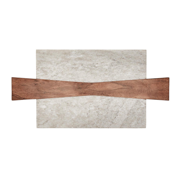 Two's Company TC 53873 Marble & Acacia Wood Tray