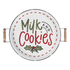 Glory Haus GH 54133408 Milk & Cookies Enamel Tray