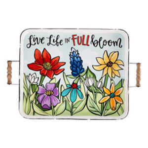 Glory Haus GH 54143406 Live Life Full Bloom Enamel Tray