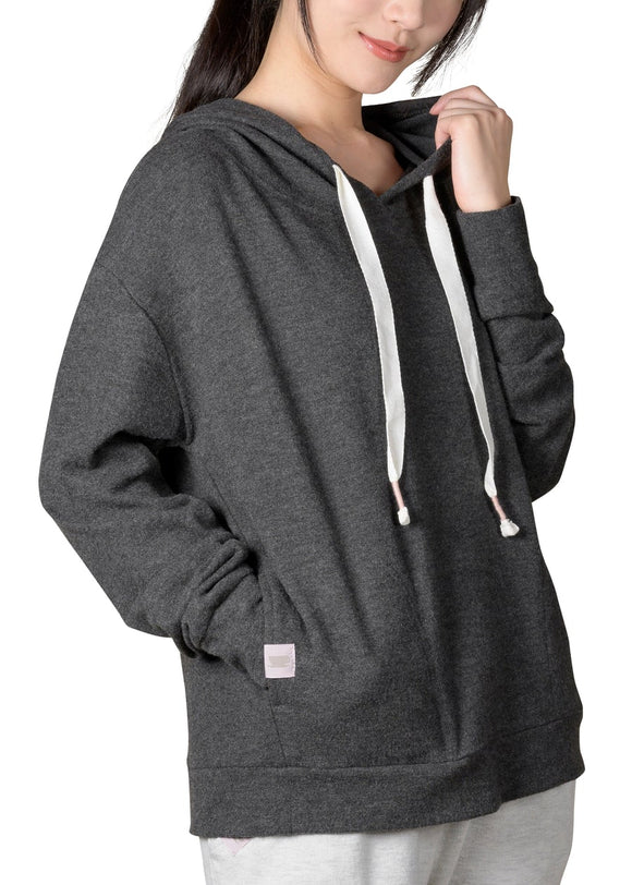 My Coffee Shoppe 60057CM Slip It On Reading Hoodie Charcoal Mix