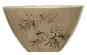 Creative Co-Op CCOP DF6568A Debossed Stoneware Bowl