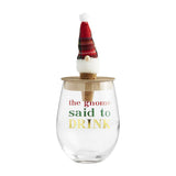 Mud Pie MP 44600053xx Gnome Wine Glass & Stopper Sets