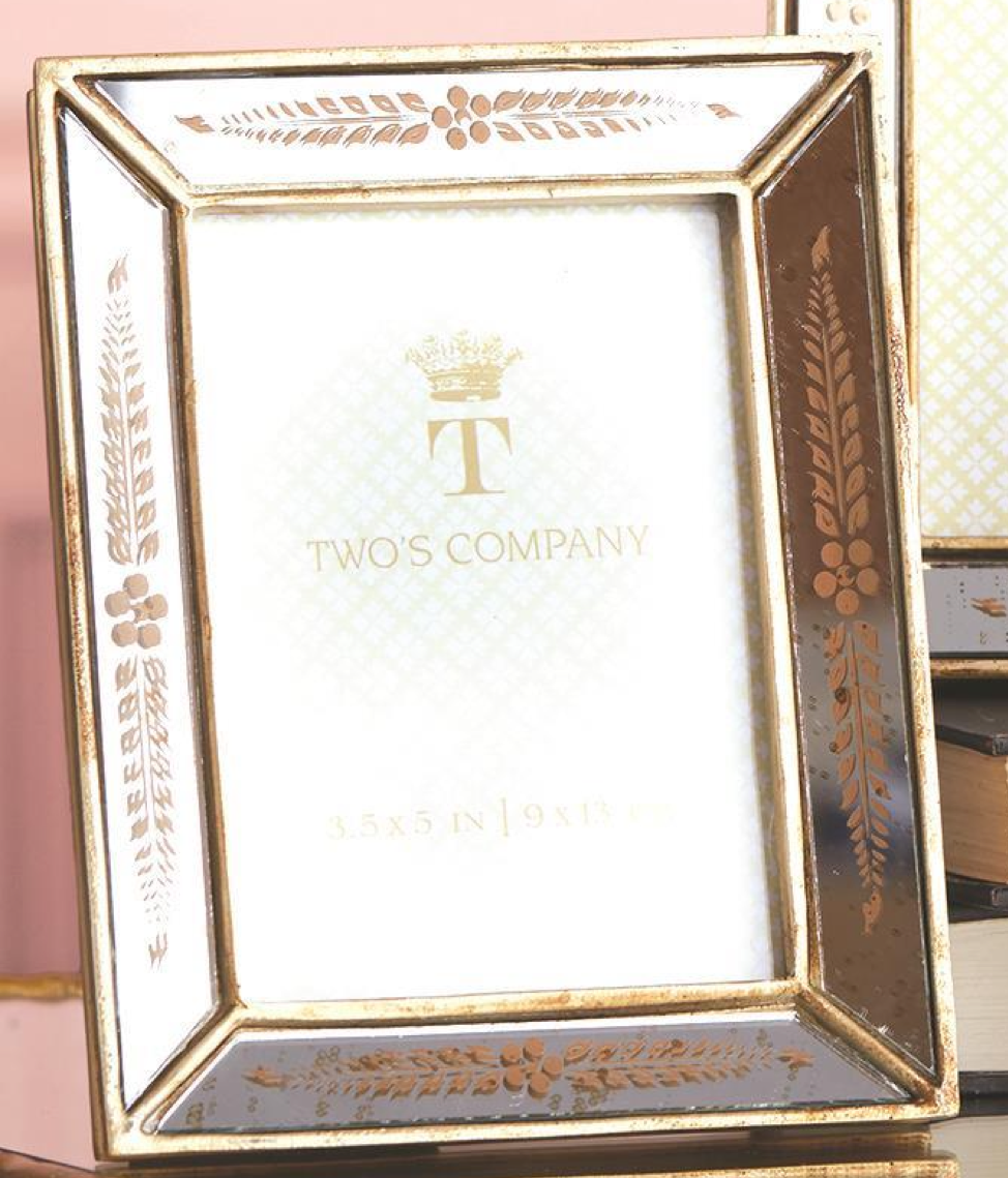 Two's Company TC 7825x Verona Gold Leaf Mirror Frame - 3 Sizes