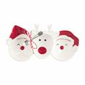 Mud Pie MP 48500269 Santa & Reindeer Triple Dip Dish Set