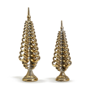 Two's Company TC 81881 Golden Filigree Ornate Christmas Trees - 2 Sizes