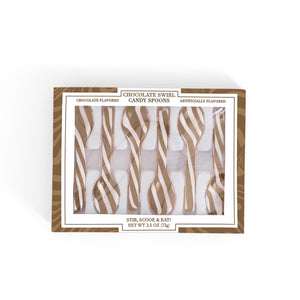 Two's Company TC 82056 Hot Cocoa Twist Set of 6 Edible Candy Spoons in Gift Box