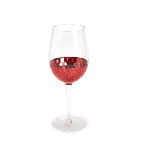 Two's Company TC 82075 Red Hot Faceted Wine Glasses