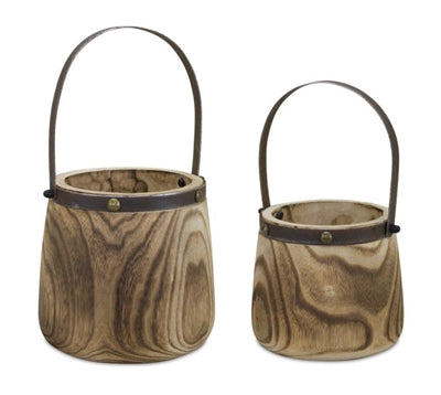 Melrose International MI 82089 Wood/Steel  2 Pails, large; small.  Sold separately.