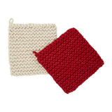 Mud Pie MP 41170027xx Christmas Crochet Pot Holder Set