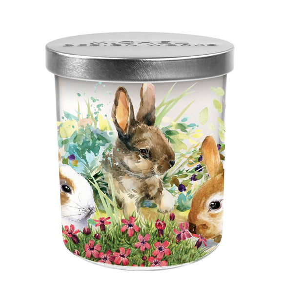 Michel Design Works MDW CANJ382 Bunny Meadow Candle Jar with Lids