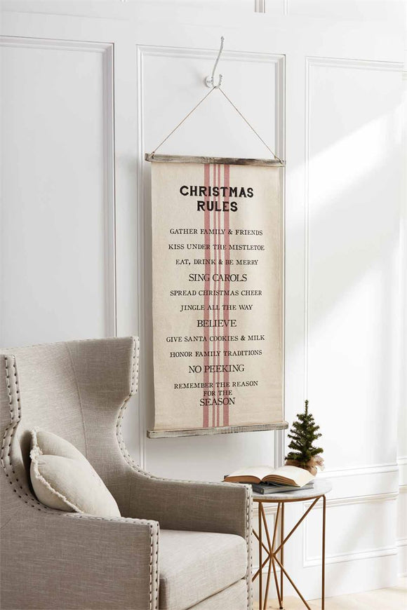 Mud PIe MP 41280020 Holiday Rules Fabric Hanger