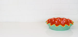Coton Colors CC 9RFLPIE-JAD 9" Ruffle Pie Dish Persimmon